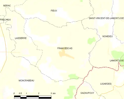 Detailkaart van de gemeente