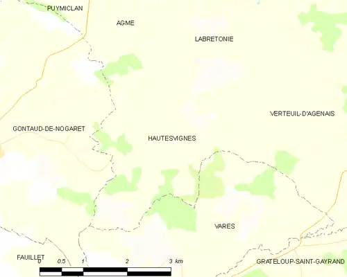 Detailkaart van de gemeente