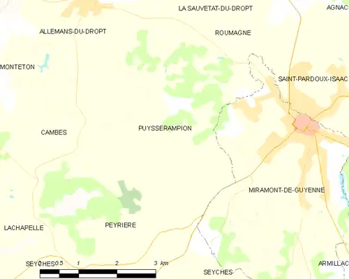 Detailkaart van de gemeente