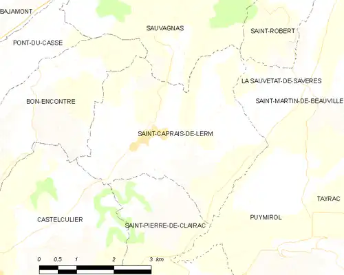 Detailkaart van de gemeente