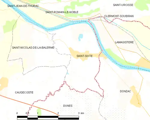 Detailkaart van de gemeente