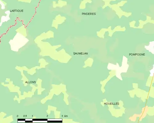 Detailkaart van de gemeente