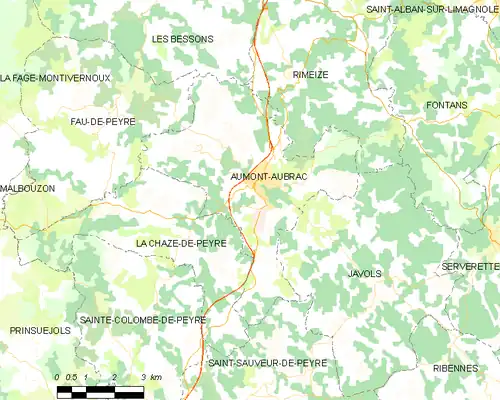 Detailkaart van de gemeente