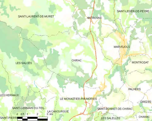 Detailkaart van de gemeente