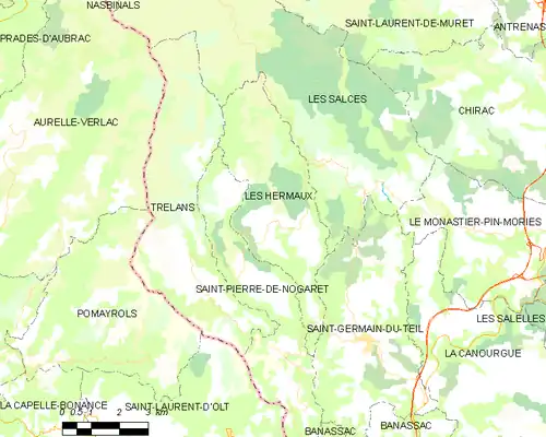 Detailkaart van de gemeente