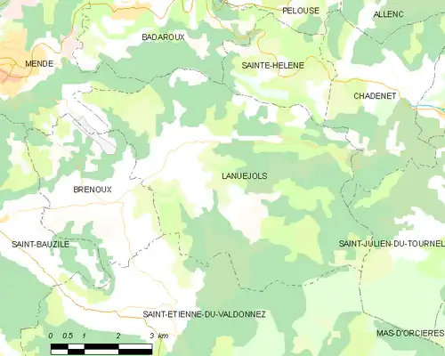 Detailkaart van de gemeente