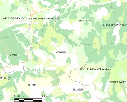 Detailkaart van de gemeente