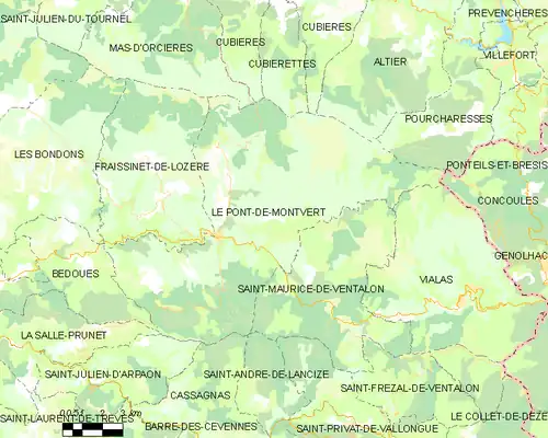 Detailkaart van de gemeente