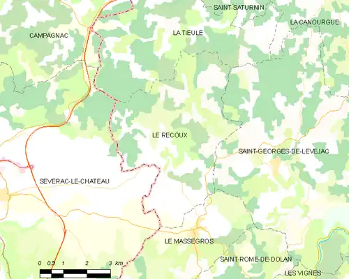 Detailkaart van de gemeente