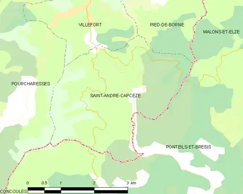 Detailkaart van de gemeente