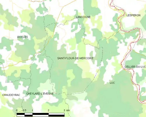 Detailkaart van de gemeente