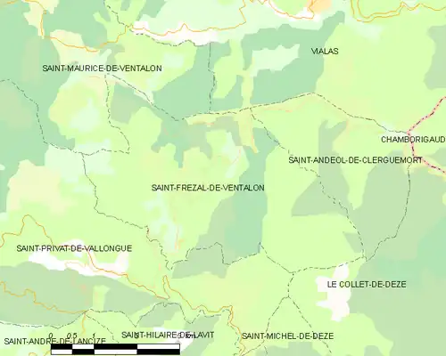 Detailkaart van de gemeente