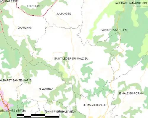 Detailkaart van de gemeente