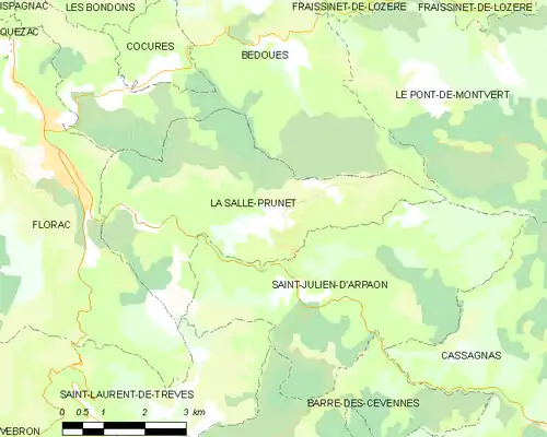 Detailkaart van de gemeente