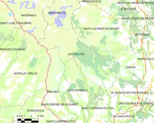 Detailkaart van de gemeente