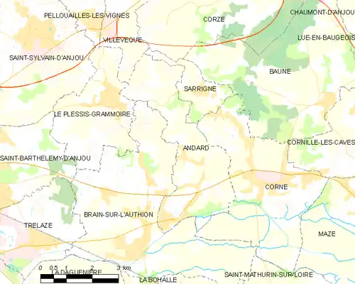 Detailkaart van de gemeente