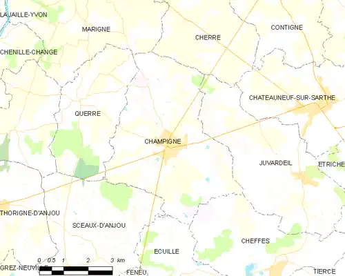 Detailkaart van de gemeente