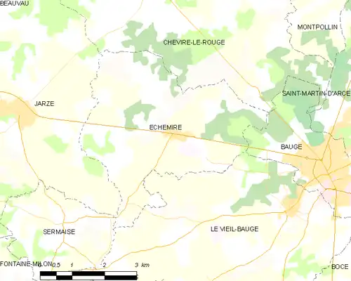 Detailkaart van de gemeente