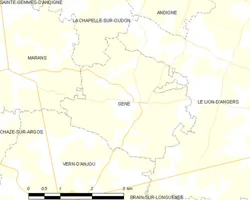 Detailkaart van de gemeente