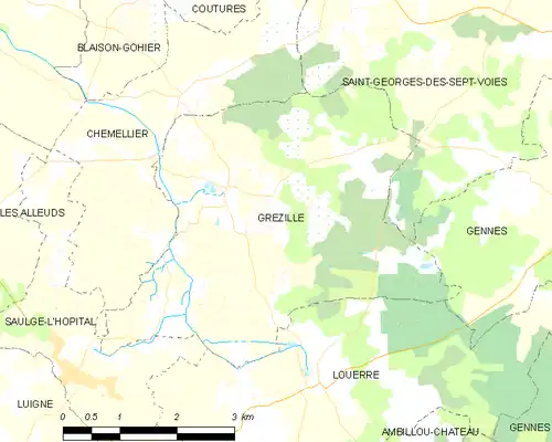 Detailkaart van de gemeente