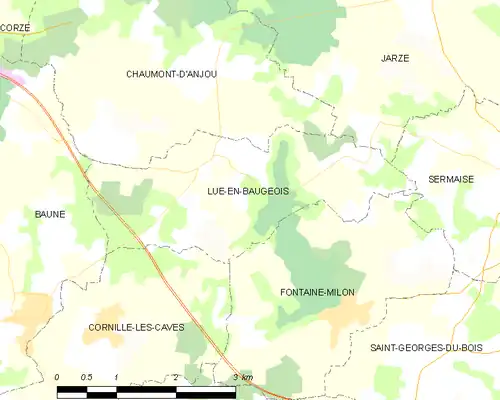 Detailkaart van de gemeente