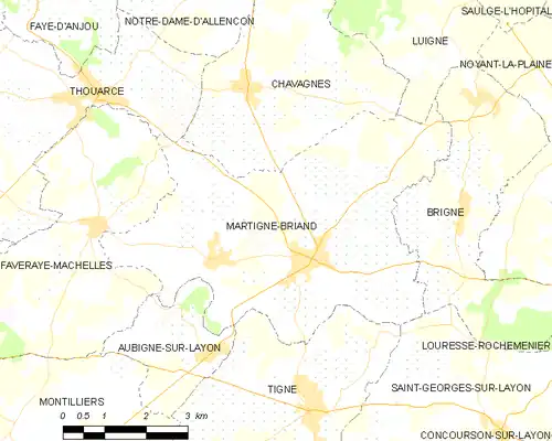 Detailkaart van de gemeente