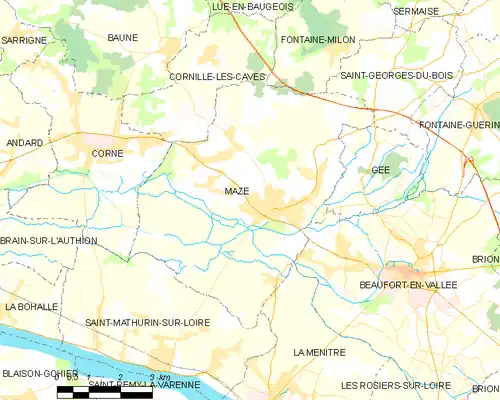 Detailkaart van de gemeente