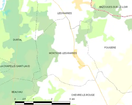 Detailkaart van de gemeente
