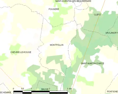 Detailkaart van de gemeente