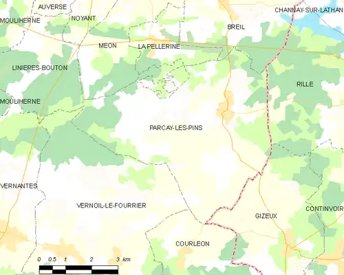 Detailkaart van de gemeente