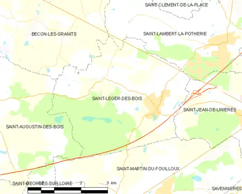 Detailkaart van de gemeente