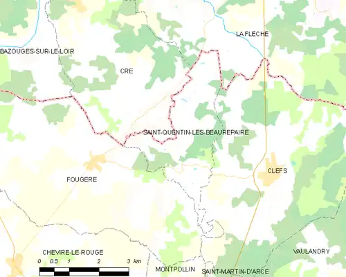 Detailkaart van de gemeente