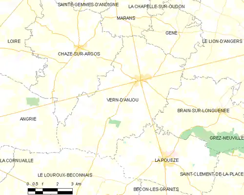 Detailkaart van de gemeente