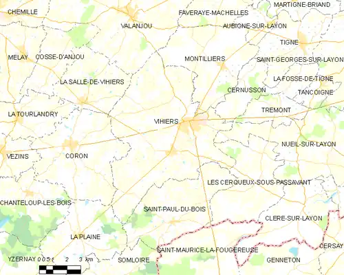 Detailkaart van de gemeente