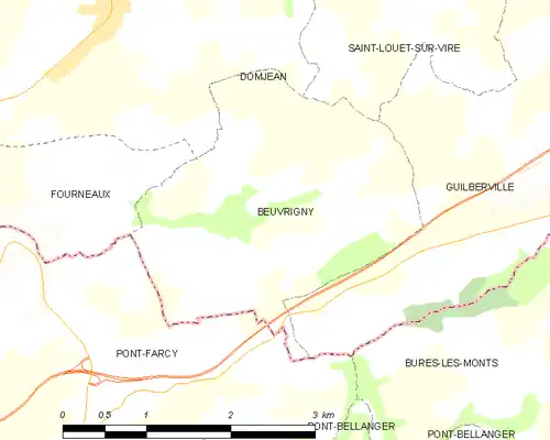 Detailkaart van de gemeente