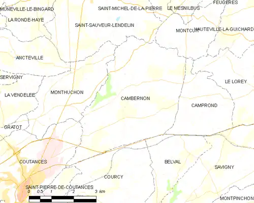 Detailkaart van de gemeente