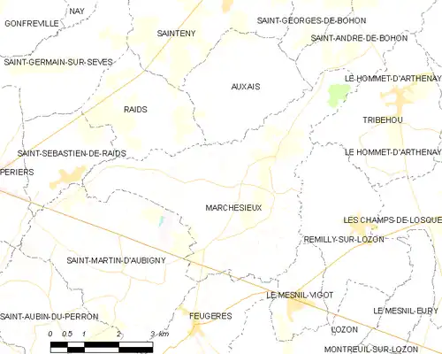 Detailkaart van de gemeente