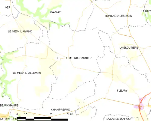 Detailkaart van de gemeente