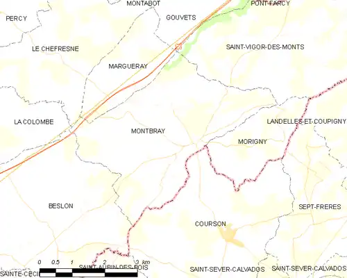 Detailkaart van de gemeente