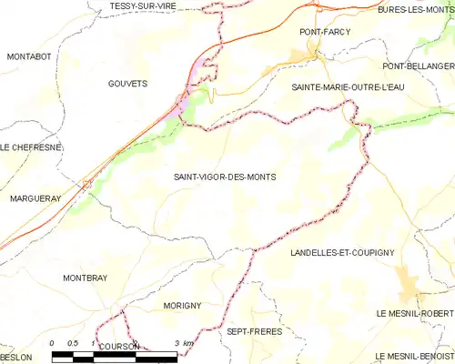 Detailkaart van de gemeente