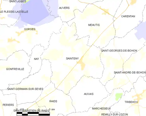 Detailkaart van de gemeente