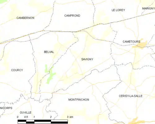 Detailkaart van de gemeente