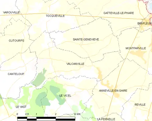 Detailkaart van de gemeente
