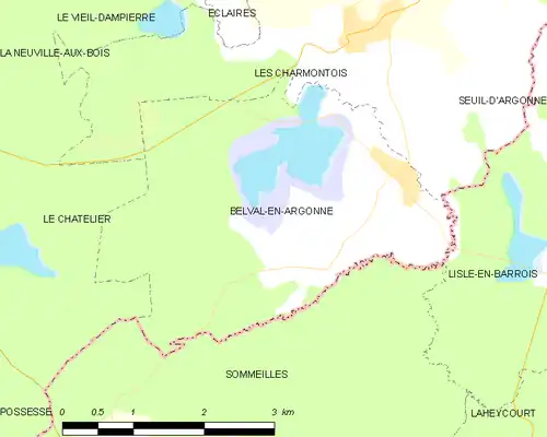 Detailkaart van de gemeente