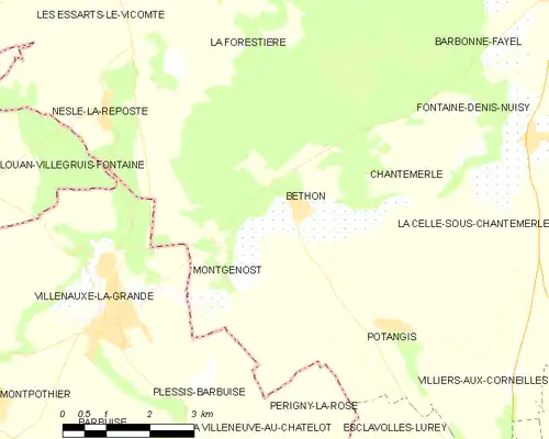 Detailkaart van de gemeente