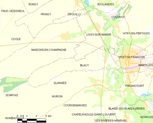 Detailkaart van de gemeente