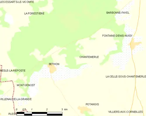 Detailkaart van de gemeente