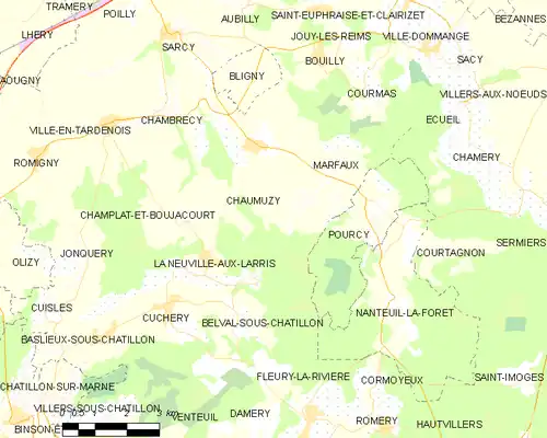 Detailkaart van de gemeente