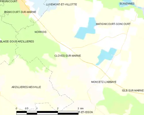 Detailkaart van de gemeente