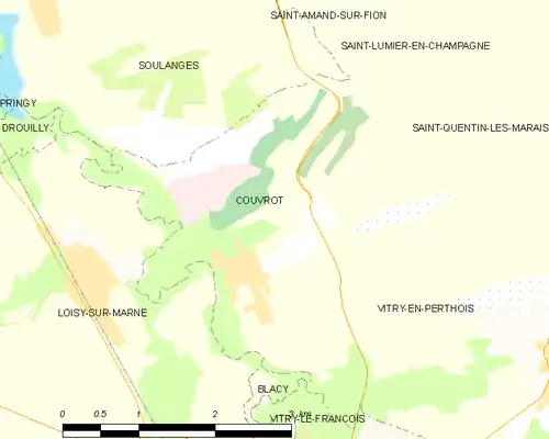 Detailkaart van de gemeente